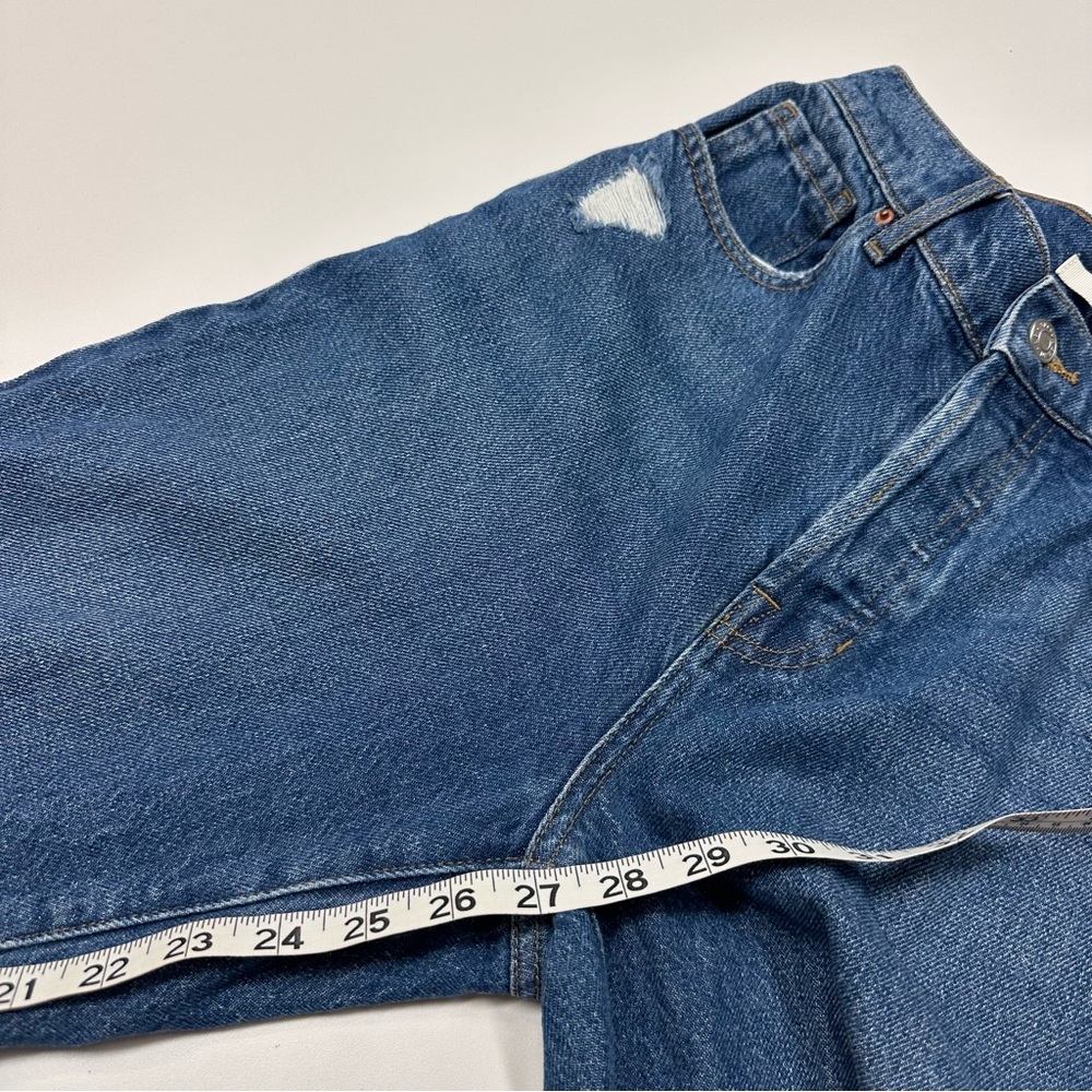 PacSun Medium Wash Blue Distressed High Rise Straight Leg Ankle Jeans Size 24 - Picture 10 of 10